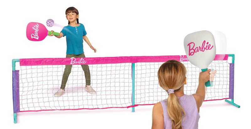 Barbie Kids Pickleball Set – Includes 2 Paddles, 1 Ball & Net – Portable Outdoor/Indoor Pickleball Game for Girls – Backyard, Driveway, Beach, Park, or Home Play
