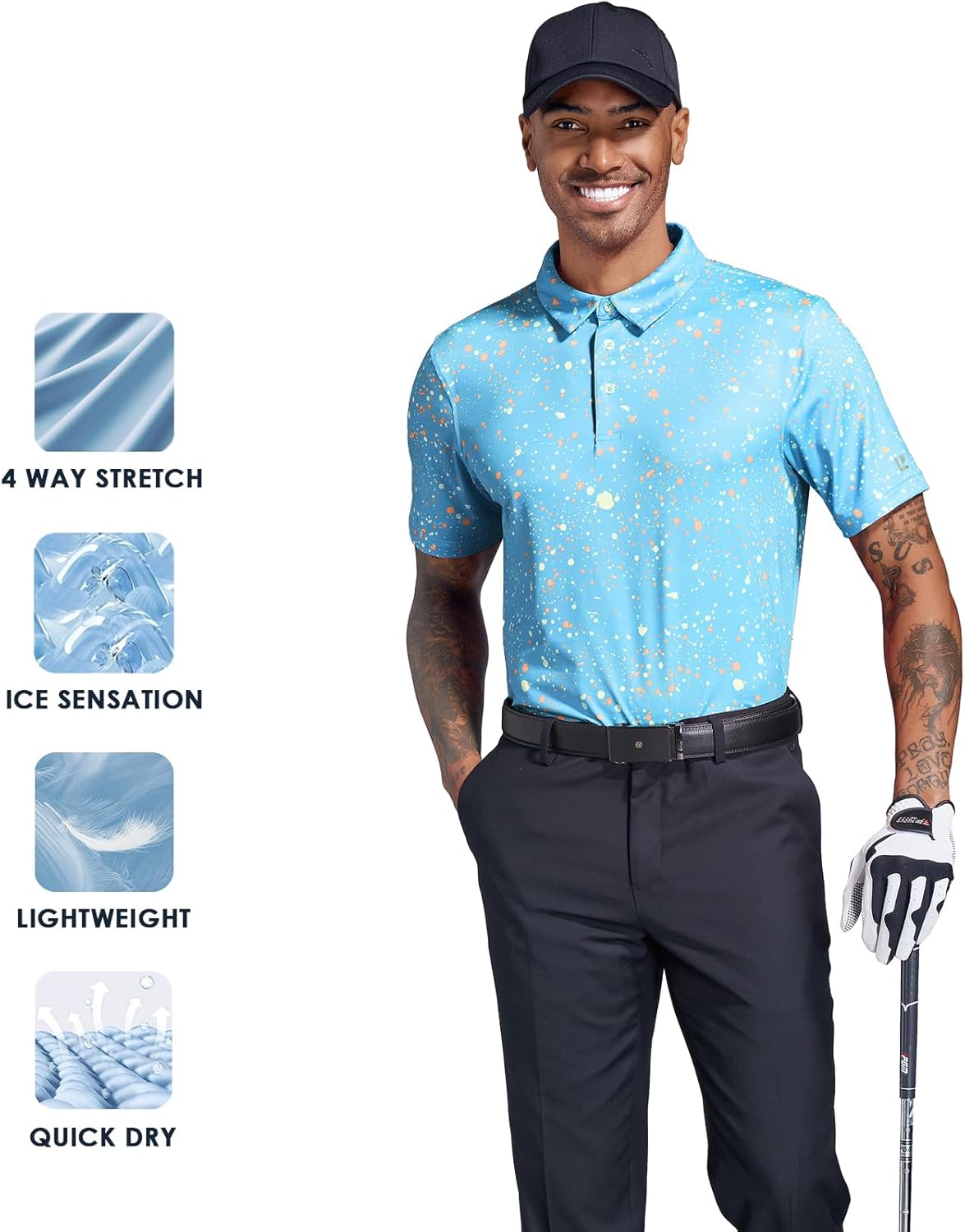 Skiennix Golf Shirts for Men - Dry Fit Performance Short Sleeve Polo | Moisture-Wicking Design