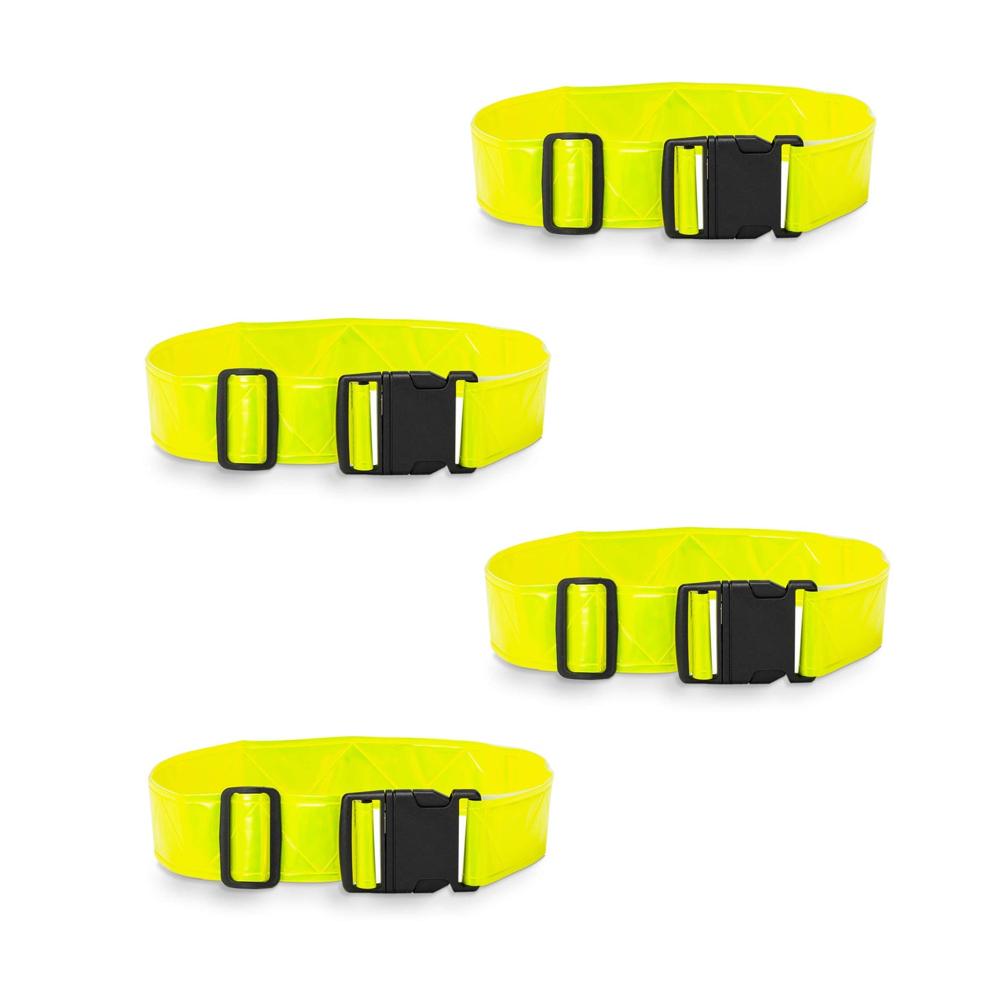DASHGLOW - 4 Pack - Reflective Glow Belt Safety Gear, Pt Belt, For Running Cycling Walking Marathon Military.