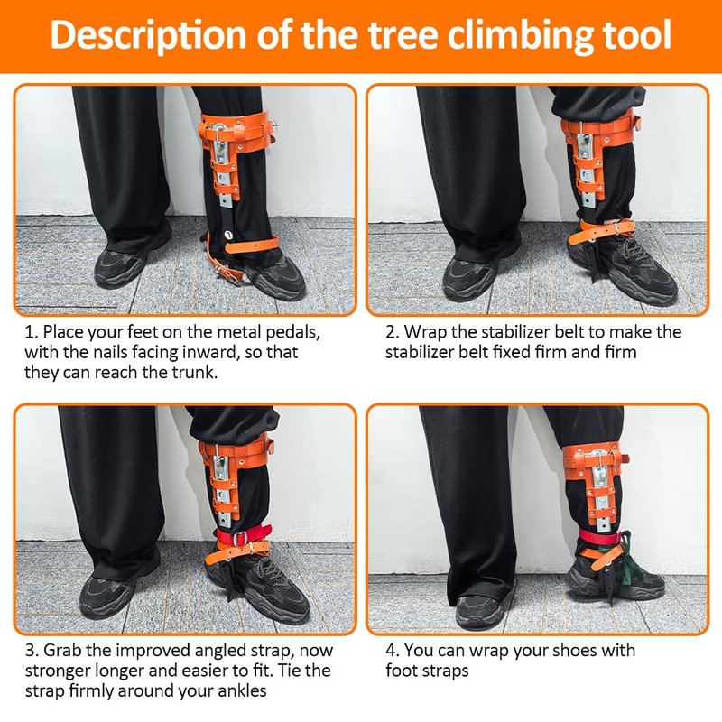 MITOJOSYEER Tree Climbing Gear - Tree Climbing Spikes,for Hunting, Fruit Picking,Climbers of tree climbing equipment