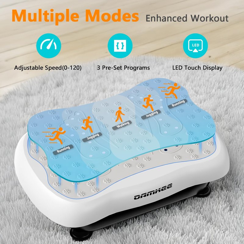 Vibration Plate Exercise Machine, Power Vibrating Board for Weight Loss, Full Body Workout Home Gym Equipment with 100 Adjustable speeds