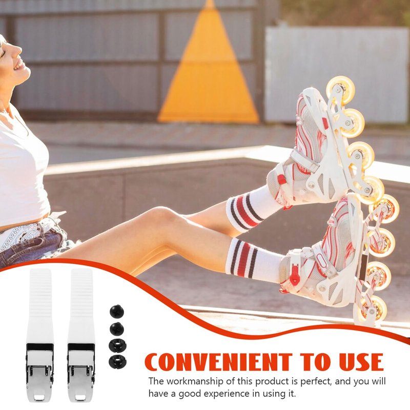 VANZACK Ice Skate Buckle Strap Universal Replacement for Roller Skates Smooth Skating Experience PVC Design White Energy Strap with Screws for Secure Fit