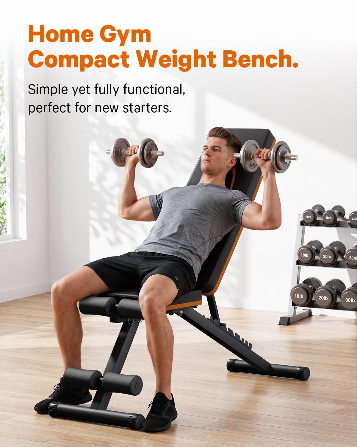 WECENI Adjustable Weight Bench,Adjustable weight bench, Multi-Functional Foldable workout Bench Press with 660 LBS Capacity, Strength Training Equipment gym for Home, Full heavy duty fitness bench gym at home.