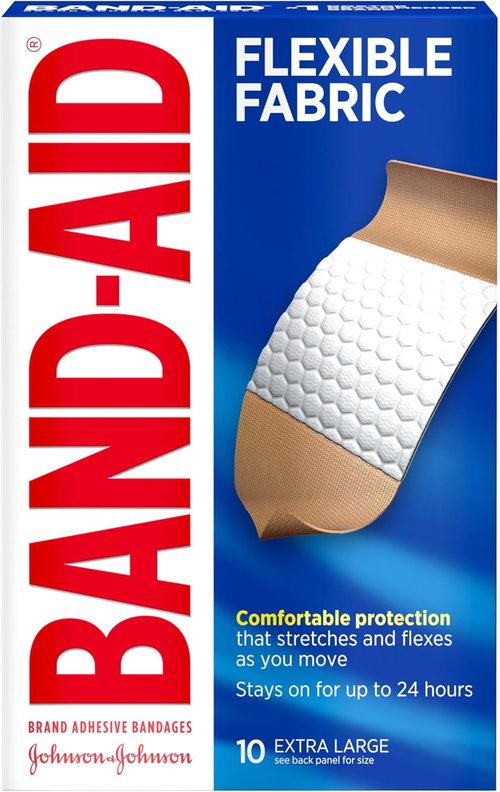 BAND-AID Brand Flexible Fabric Adhesive Bandages - Comfortable Protection for Minor Cuts | Extra Large Size