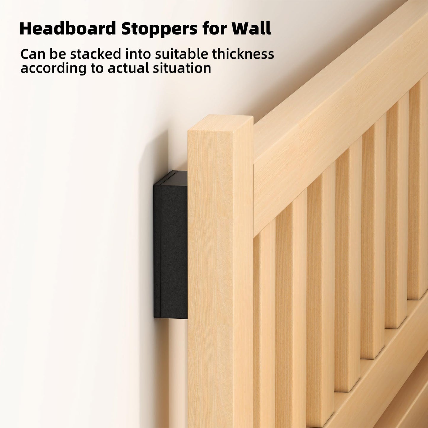 Furniture Wall Protectors, IPEROT 23Pcs EVA Foam Headboard Stoppers for Wall, Bed Stoppers for Headboard, 10Pcs (20mm Thick)+13Pcs (3mm Thick) Couch Wall Protector, Black Headboard Bumper