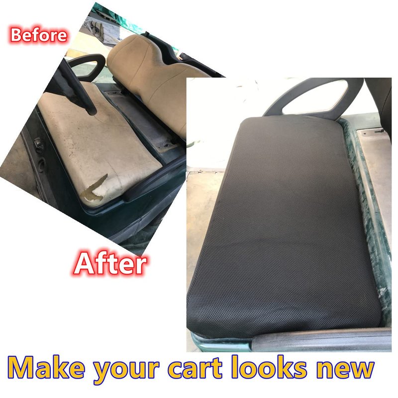 Golf Cart Seat Cover Compatible with Club Car DS/Precedent EZGO TXT/RXV& Yamaha Golf Cart Black(Seat Cover only)