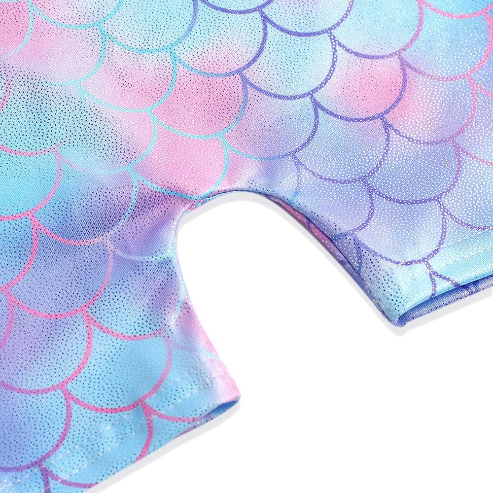 Skiennix Leotards for Girls - Shiny Mermaid Unicorn Design | Toddler Gymnastics & Dance Wear