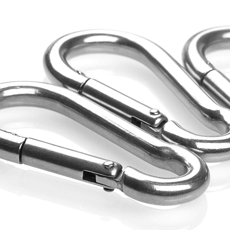 30 Pack 2 Inch Small Carabiner Clip Heavy Duty Spring Snap Hook M5 Stainless Steel Bulk Mini Locking Carabiner Clips for Key Hiking Camping Fishing Outdoor and Gym
