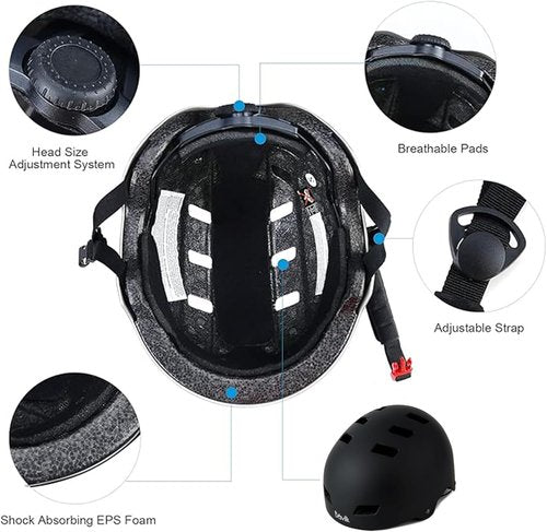 Bavilk Bike Helmet - Adjustable Multi-Sport Safety Gear for Teens & Adults | 3 Sizes Available