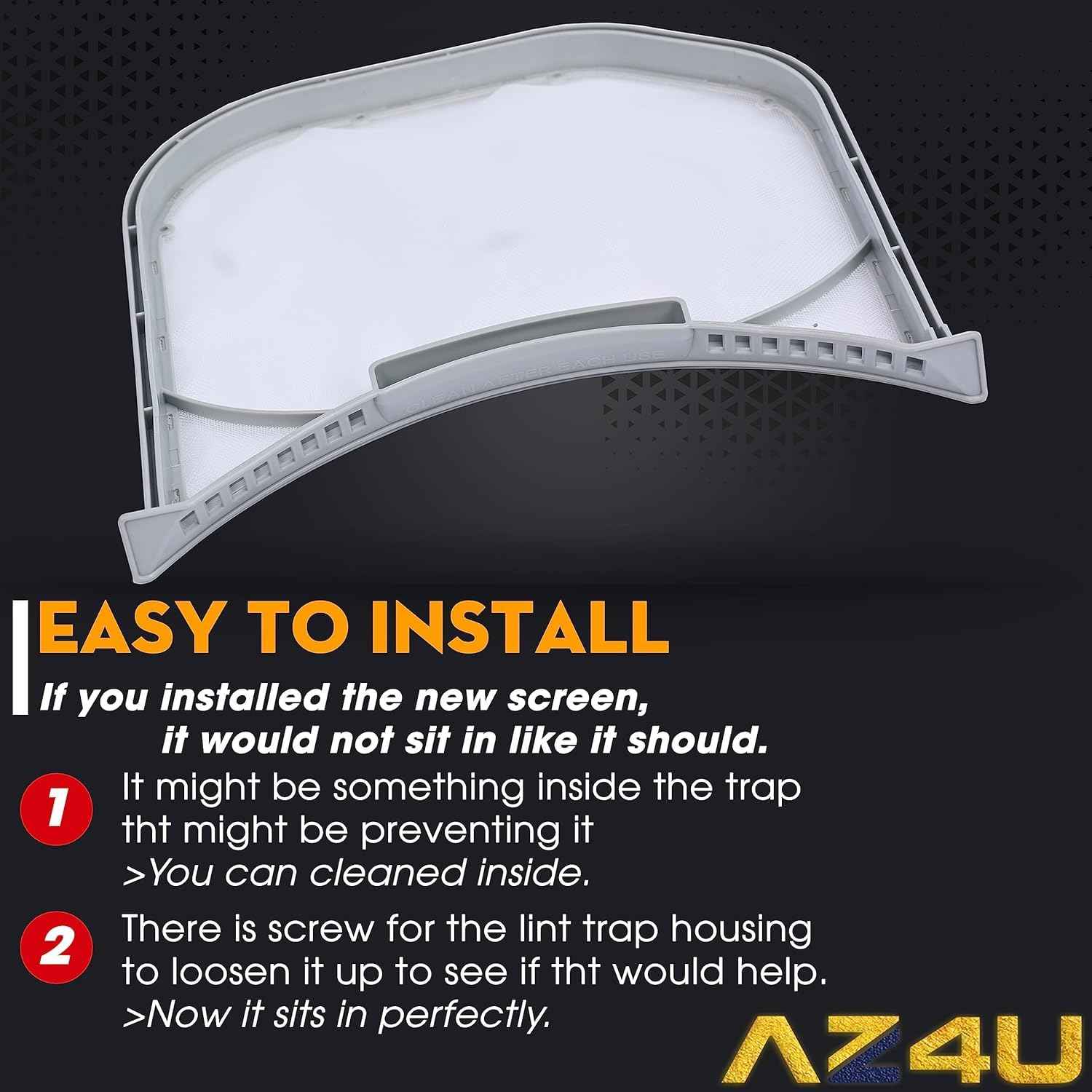 Dryer Lint Filter Screen Trap Replaces For LG DLEX3900B DLEX3370W DLEX3570V DLEX3470V DLEX3250W DLEX3370V DLEX3360V DLEX3360W DLEX3370R DLEX3371W DLEX3360R DLEX3885W DLEX3570W DLEX3900W DLEX3550W