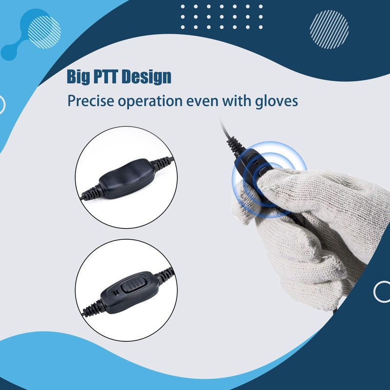 Retevis Surveillance Earpiece, Coiled Cord, for H-777 RT22 RT68 RT21 RT68H, Compatible with Pxton, Baofeng, Kenwood Walkie Talkie, Sports Games, Event Security Walkie Talkie Earpiece with Mic(10 Pack)