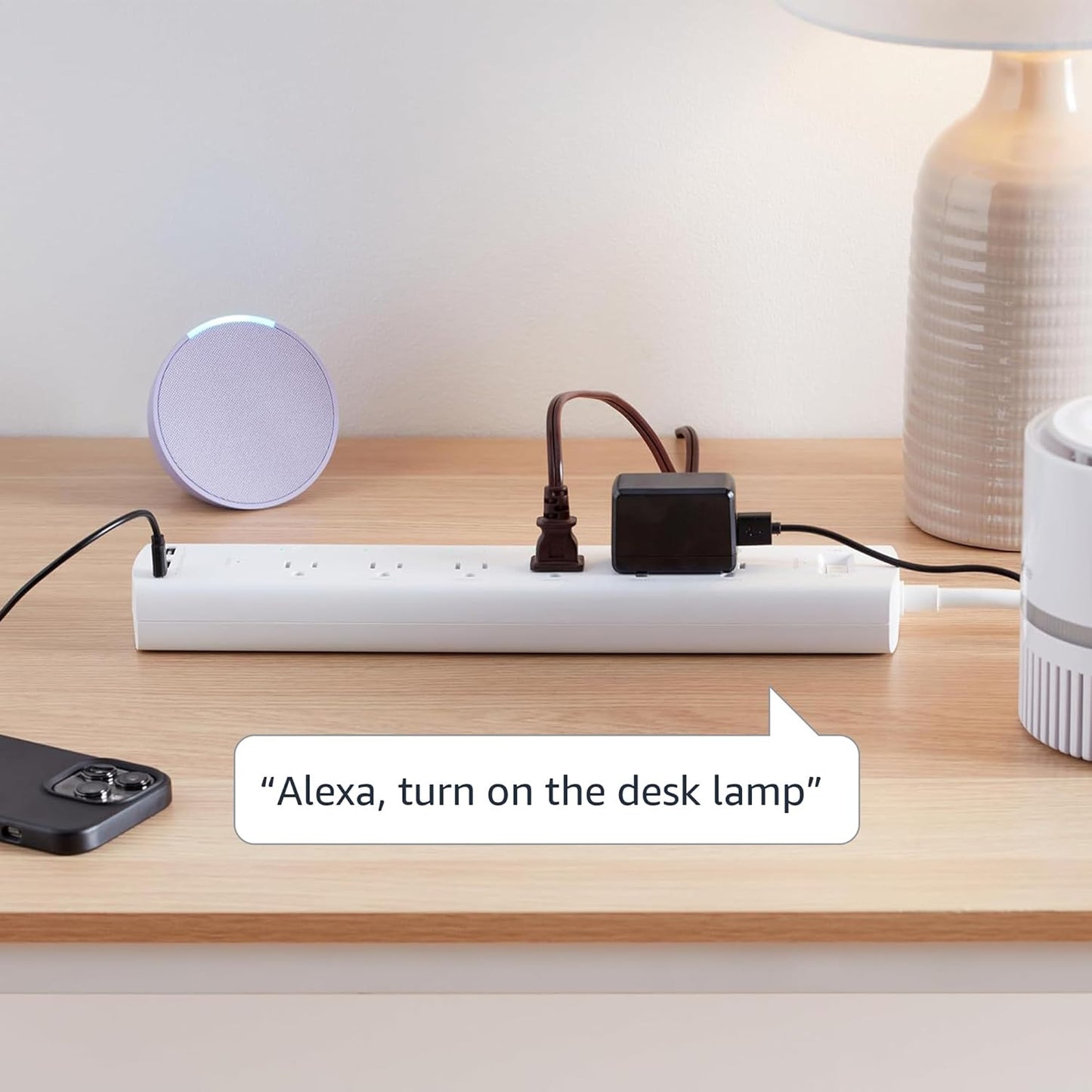 Smart Plug Power Strip with 6 Outlets & 3 USB Ports - Works with Alexa, Wi-Fi, White