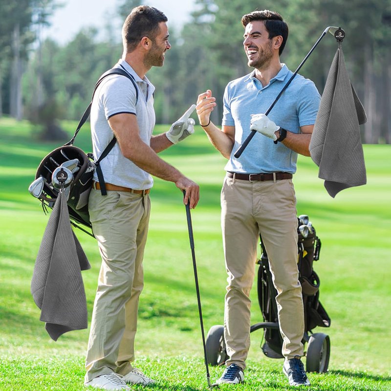ACCTOLF Magnetic Golf Towel, 2Pcs Magnetic Clip for Golf Towel, Microfiber Golf Towels for Man/Women, Industrial Strength Magnet for Strong Hold to Golf Carts/Bags/Clubs