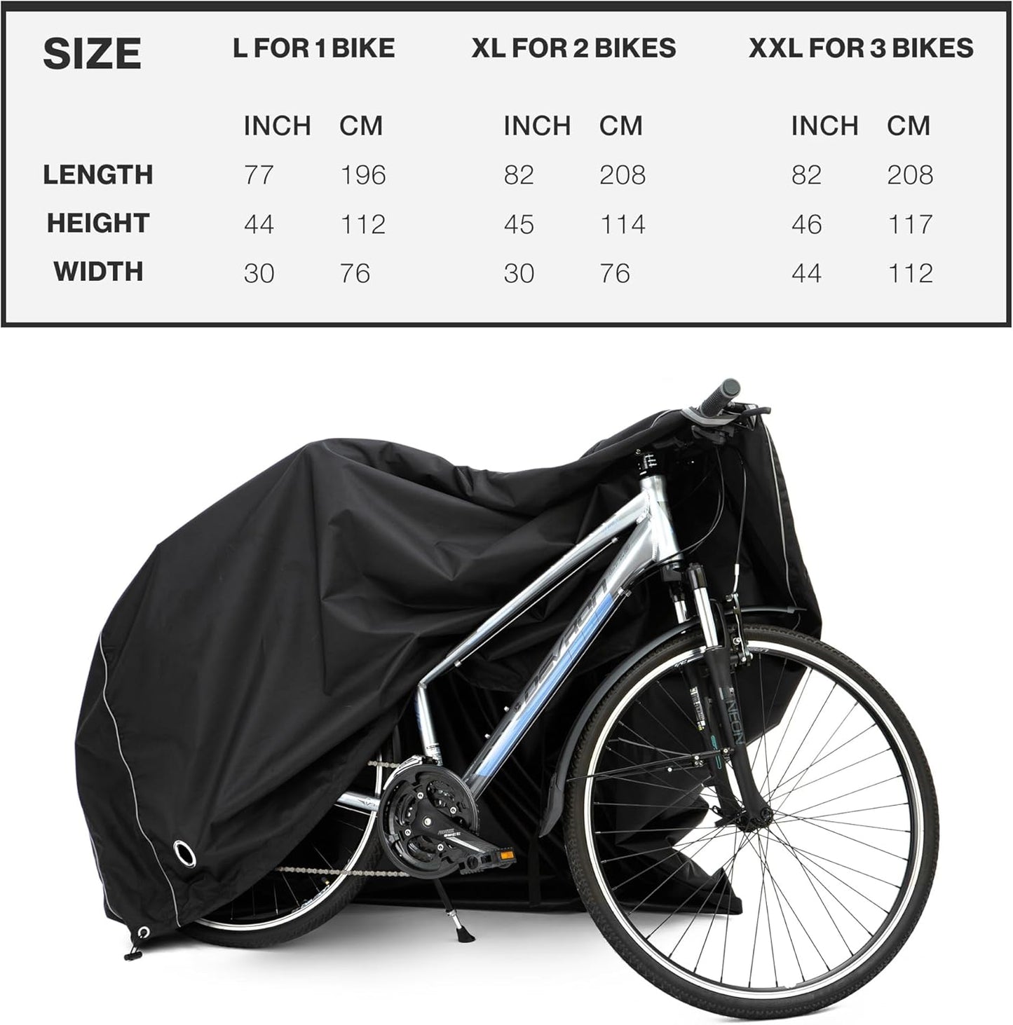TeamObsidian Bike Cover - Heavy-Duty Waterproof Storage for 1-3 Bikes | All-Season Protection
