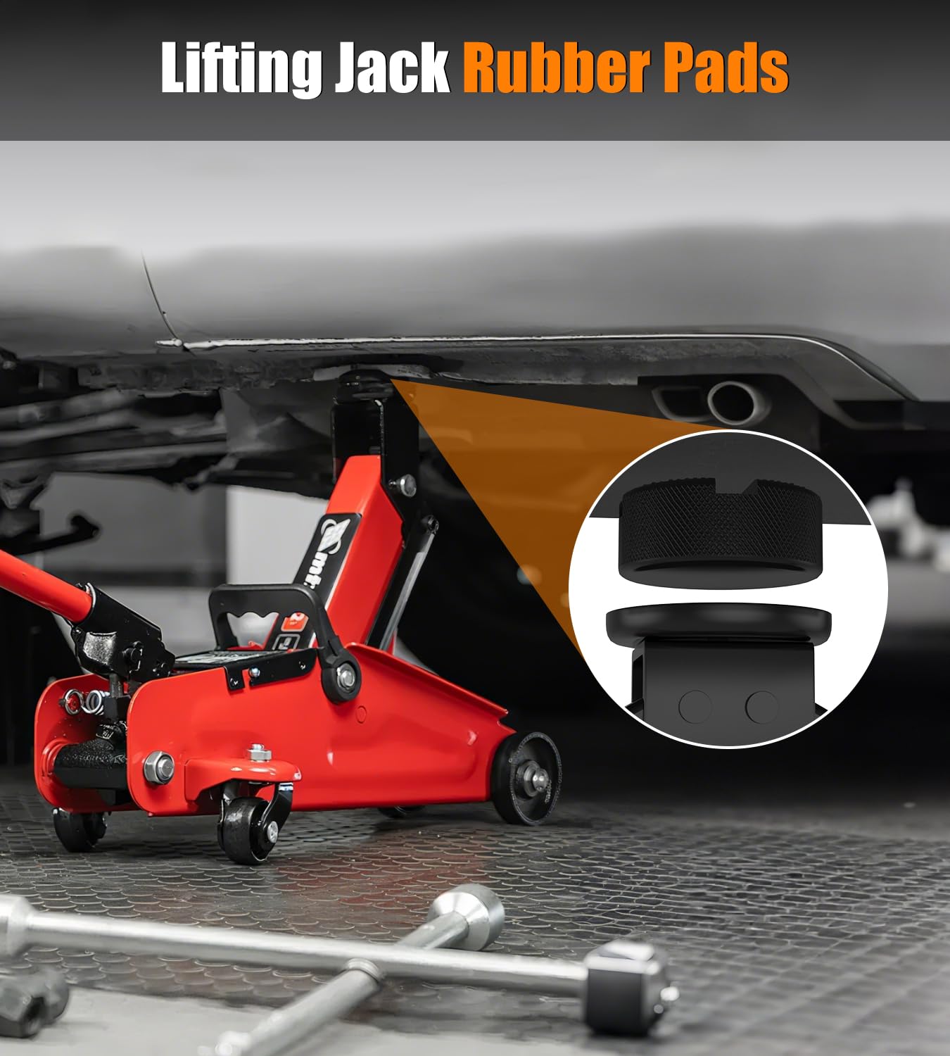 Universal Floor Jack Pads 2 PCS Car Jack Stand Rubber Pad, Pinch Weld Jack Adapter, Lift Frame Rail Protection Car Accessories
