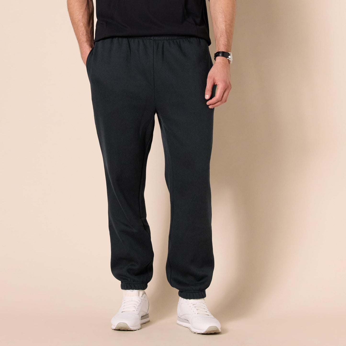 Amazon Essentials Men's Closed Bottom Fleece Pant, Black, X-Large