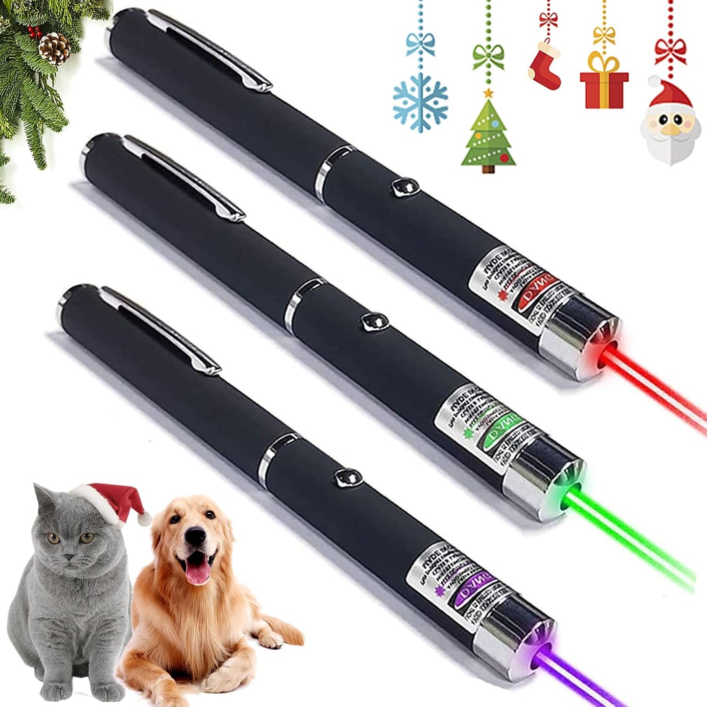 XIMIBI Laser Pointer for Cats & Dogs - 3 Pack Indoor Training Toys for Kittens & Pets