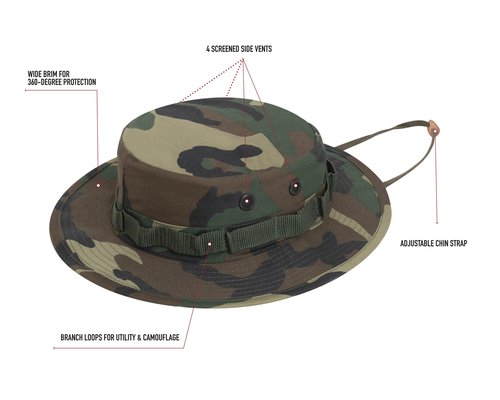 Rothco Boonie Hat - Ultimate Sun Defense for Outdoor Adventures – Tiger Stripe Camo – 7 1/4