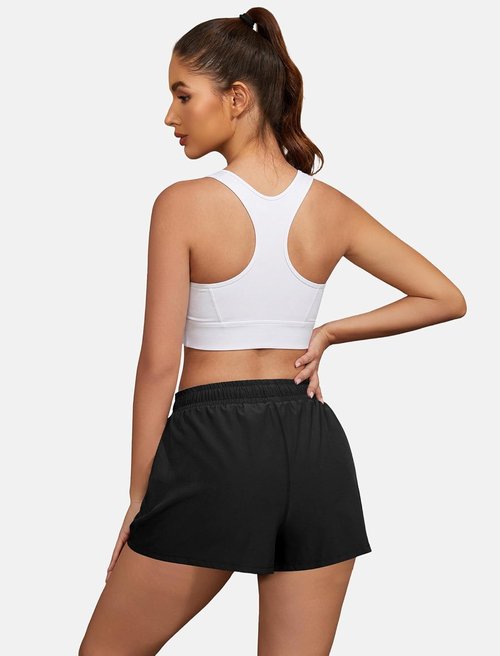 FireSwan Women's 2-in-1 Athletic Shorts - High Waisted, Quick Dry, Workout with Pockets