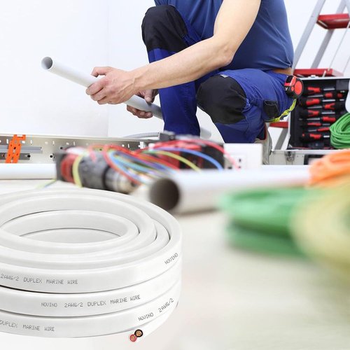 Marine Grade 2 AWG Duplex Wire - 5ft Tinned Copper Electrical Cable for Boats, RVs & Campers