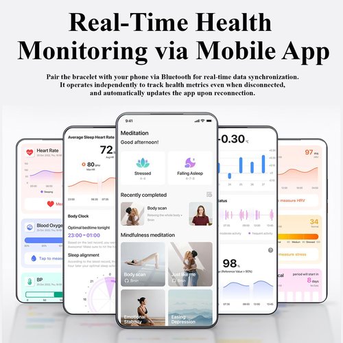 QYZHARYX Smart Bracelet,Health and Fitness Tracker,24/7 Heart Monitor & Sleep Tracker, Multi-Sport Tracker Wristband with Free APP (Black)