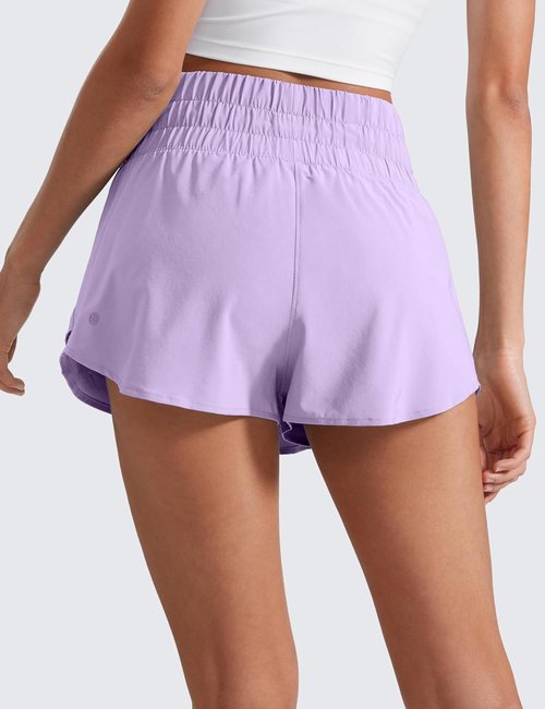 CRZ YOGA Athletic Shorts with Ruffle Skirt Overlay - High Waisted, Flowy Design for Workout & Tennis