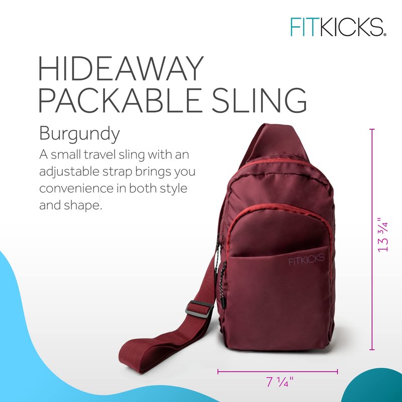 FITKICKS Hideaway Packable Sling Bag, Cross-body Bag for Men and Women, Black