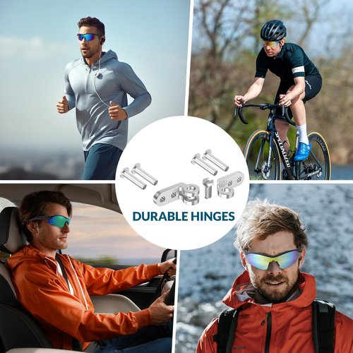 GoLight Polarized Wraparound Sports Sunglasses for Men & Women – UV400 Protection, Anti-Glare TAC Lens, Lightweight Frame with Metal Hinges – Ideal for Running, Driving, Cycling & Outdoor Sports