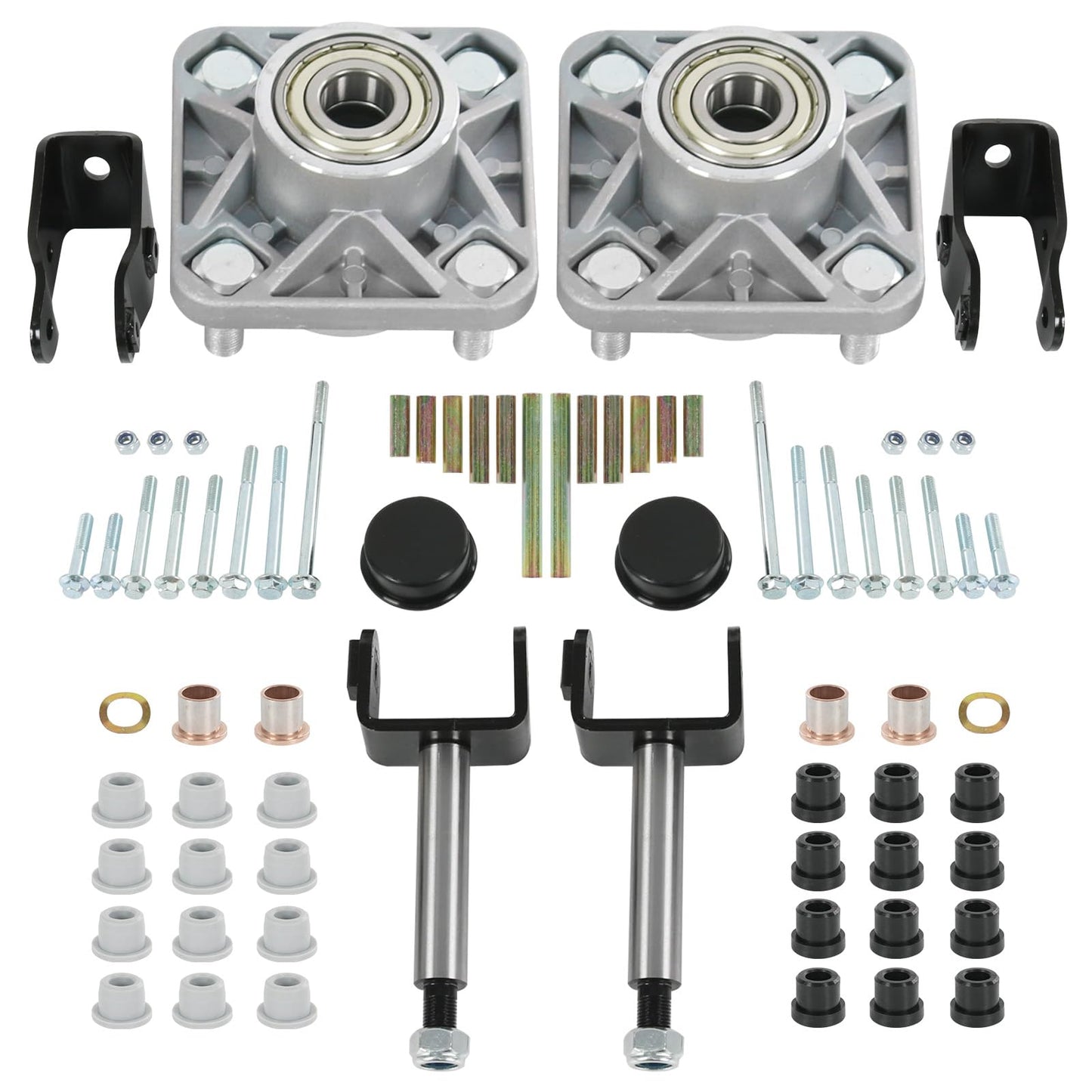 RADHLBNIU Golf Cart Front End Repair Kit Compatible with 2004 Up Club Car Precedent Gas Electric, Front Wheel Hub King Pin Bearing Bushings Full Sets Replace# 102357701 102289701 102288101 102288401