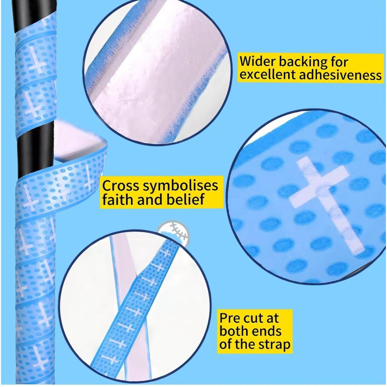 Skiennix Baseball Bat Grip Tape - Non-Slip Softball Wrap | Precut 1.5mm | 2/4/6 Pcs Options