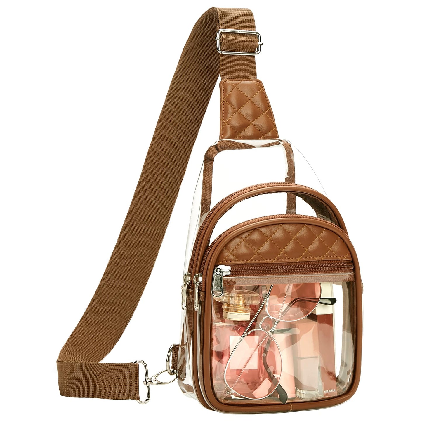 Vorspack Clear Bag for Women, Brown