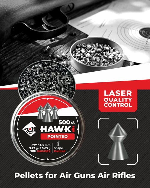 Hawki Airgun Pellets - Precision Target Shooting & Hunting | High Performance, .177 Caliber