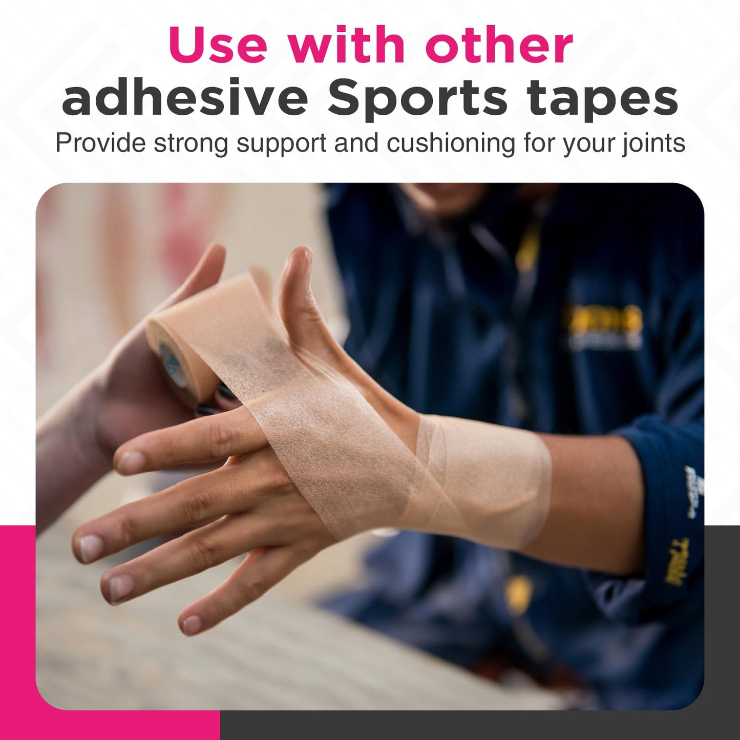 OK TAPE Pre Wrap Tape (6-Rolls, 12 Yds) - Athletic Foam Underwrap for Sports, Protect for Ankles Wrists Hands and Knees, 2.75 Inches - Black