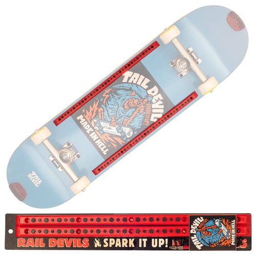Rail Devils Sparking Skateboard Rails by Tail Devil | Skateboarding Deck Rails with Infused Flints for Sparks | Cool Spark Effect During Boardslides | Ultimate Skateboarder's Accessory