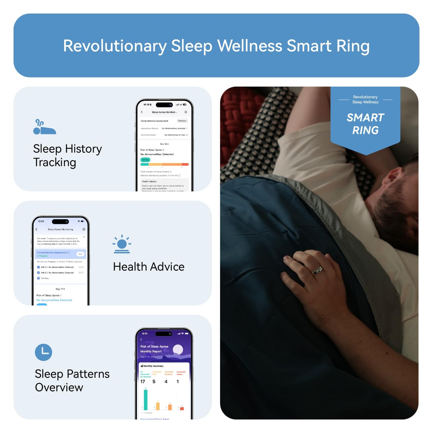 RingConn Gen 2 Smart Ring - Sleep Apnea Monitoring(Black, Size 10)