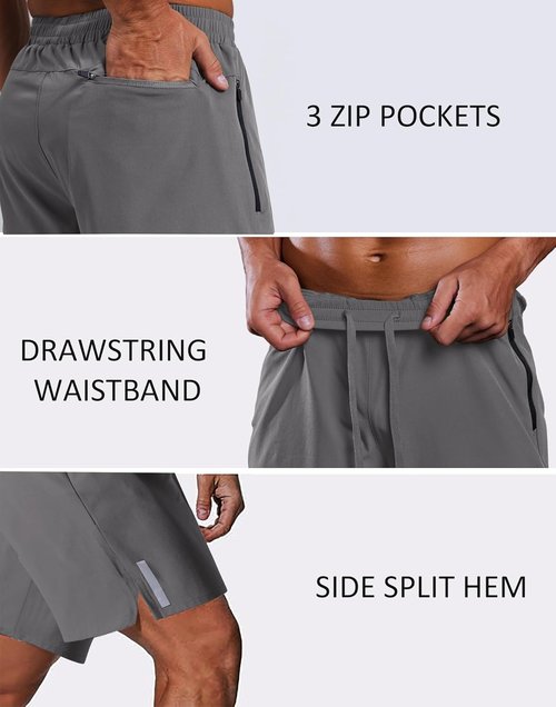 COOFANDY Men's Athletic Running Shorts Quick Dry 7" Workout Gym Short Lightweight Active Sport Short for Tennis Hiking