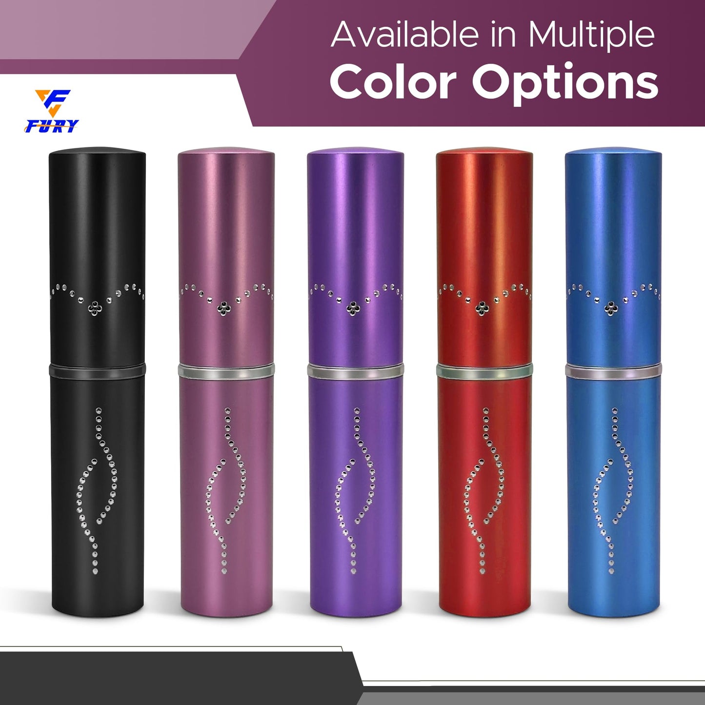 FuryUSA Lipstick Stun Gun - Womens Lipstick Stun Gun, Metal Casing Self-Defense, Rechargeable Battery, Max Strength, 120 lumens, Built-in Flashlight, Stylish, Expert-Trusted (Pink)