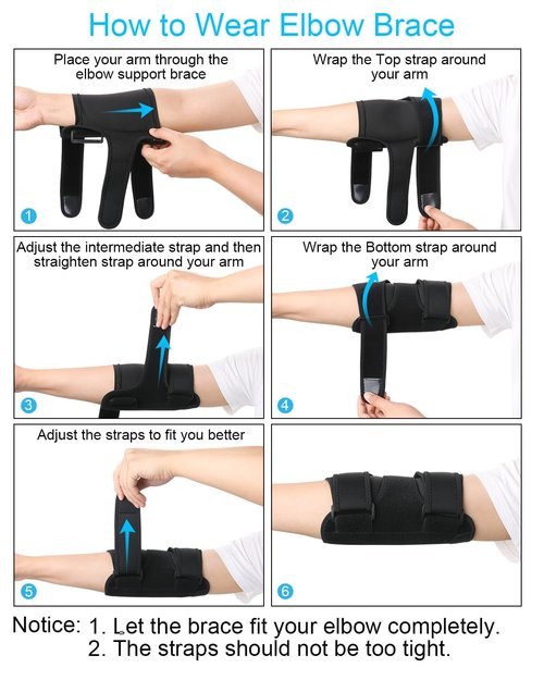 Elbow Brace with 2 Removable Metal Splint for Sleeping, Adjustable Cubital Tunnel Brace with Compression Sleeve for Tennis Elbow, Ulnar Nerve Brace Fit Women Men Relief for Arthritis, Tendonitis