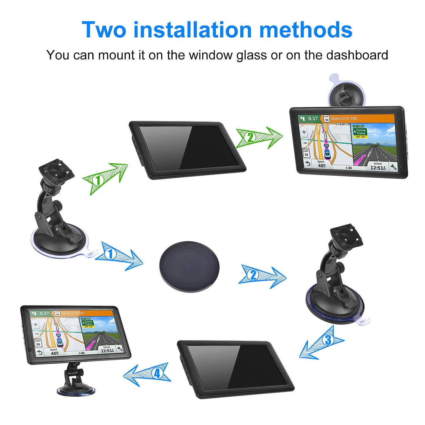 GPS Navigation for Car （9 Inch） Slimline Touch Screen Real Voice Direction ，USA Edition 2026 (Free Lifetime Updates) Turn-by-Turn Voice and Lane Guidance, Speed and Red Light Warning (American Brand)