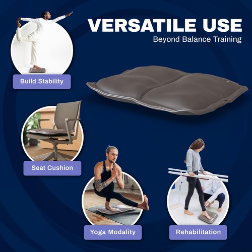 Skil-Care Balance Stability Air Pad, Adjustable Air-Filled Cushion for Rehabilitation, Portable Balance Trainer, Improves Stability and Posture, Easy to Clean, 555106