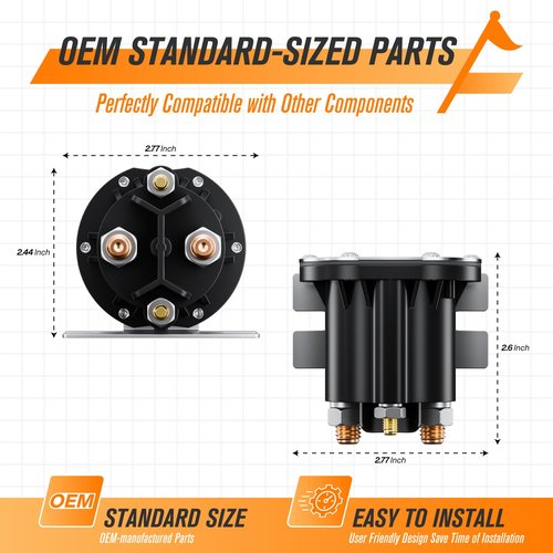 GODCTSUP Golf Cart 48V Solenoid for EZGO TXT Electric 2010-UP and All 48V MPT 800/1000 Vehicles Golf Cart, Replace EZGO TXT Starter Solenoid Relay OEM# 612711