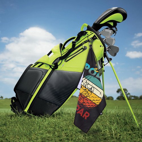 GEYGIE Best Poppy by Par Polyester and Cotton Blend Golf Towel, Funny Golf Towel Gifts and Golf Accessories for Men Dad Grandpa Father, Fathers Day Birthday Gift for Golf Lover Golfer Golf Fan, Black