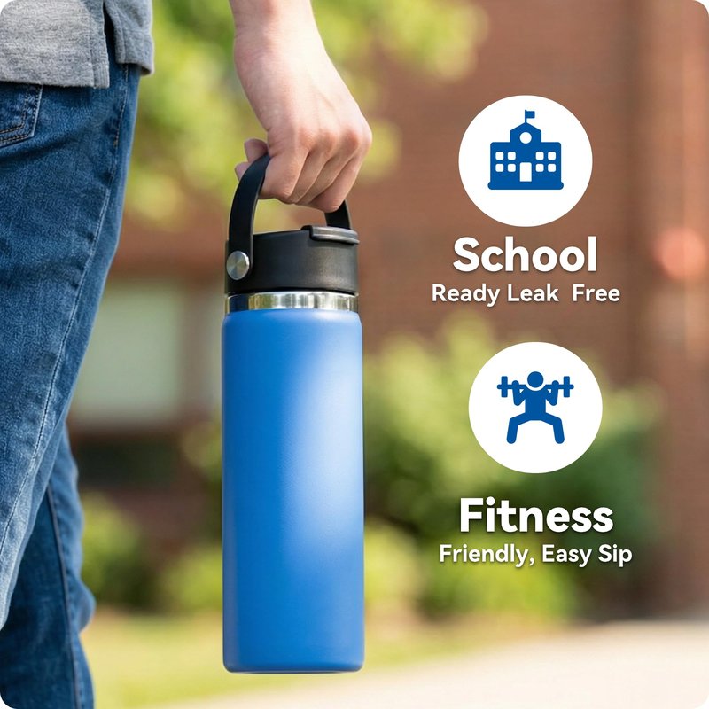 Prurex Flip Lids with Handle for Hydro Flask 12 16 20 32 40 64 oz Wide Mouth Bottles,Replacement Lids for 2.28"Wide Mouth Sport Bottles Water Bottle Accessories