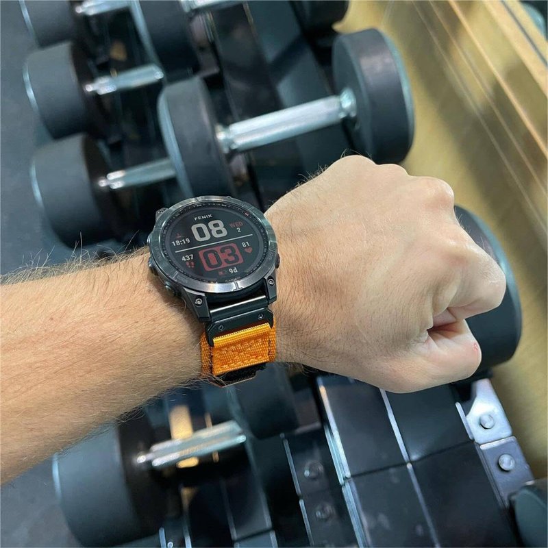 Nylon Sports Watch Band, 22mm Military Strap Compatible with Garmin Fenix 8 47mm /7/7 Pro/6/6 Pro/5/5 Plus/E 47mm, MARQ Athlete/Golfer/Driver/Captain/Adventurer/Commander, Instinct 2/Crossover/Tacical/Esports/Tide, D2 Delta S/Descent G1, Approach S60/62/S