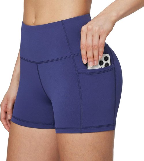Baleaf Women's High Waist Biker Shorts - 8"/5"/3" Spandex Yoga & Workout Shorts with Pockets