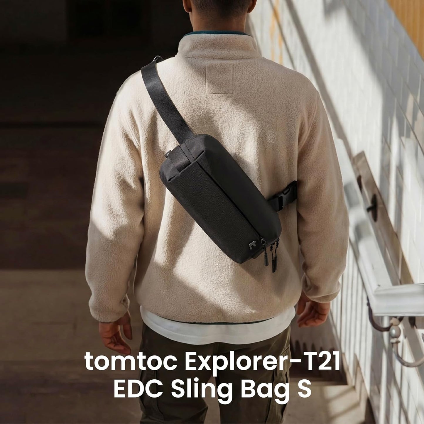 tomtoc Compact Sling Bag | Versatile 3L-10L Crossbody Chest Pack for Men & Women - Eco-Friendly X-Pac