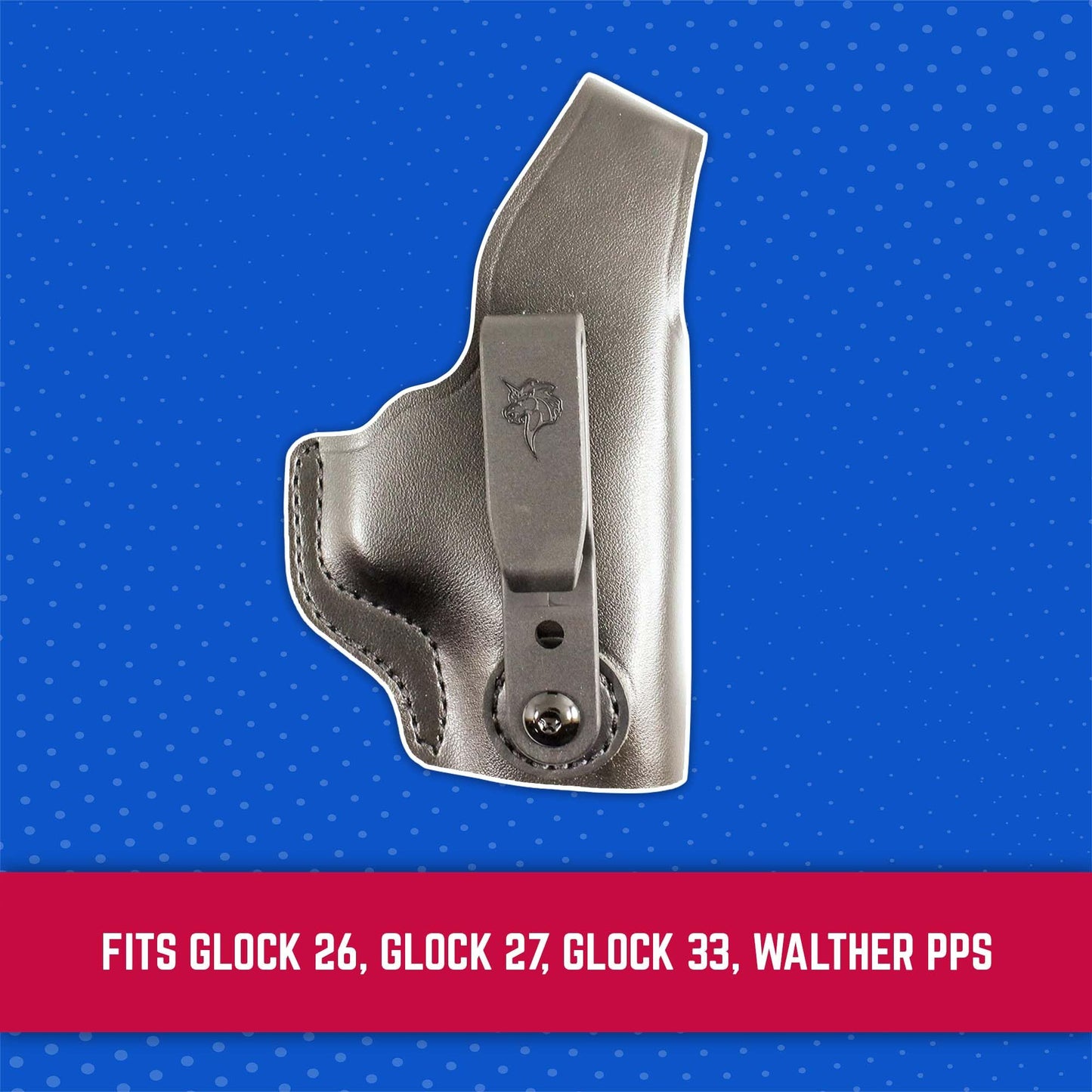 DeSantis Dual Carry II IWB/OWB Holster - IWB Holster, OWB Holster, Leather Pistol Holster, Compatible with Glock 26, Glock 27, Glock 33, Walther PPS - Right Hand Draw, Black