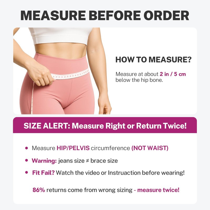 Fitomo X-Shape Hip Brace - SI Joint & Sacroiliac Support Belt for Sciatica Pain Relief, Postpartum Recovery, Pelvic Stabilization - Breathable Two-Panel Design with 4 Silicone strips (Adjustable, L)