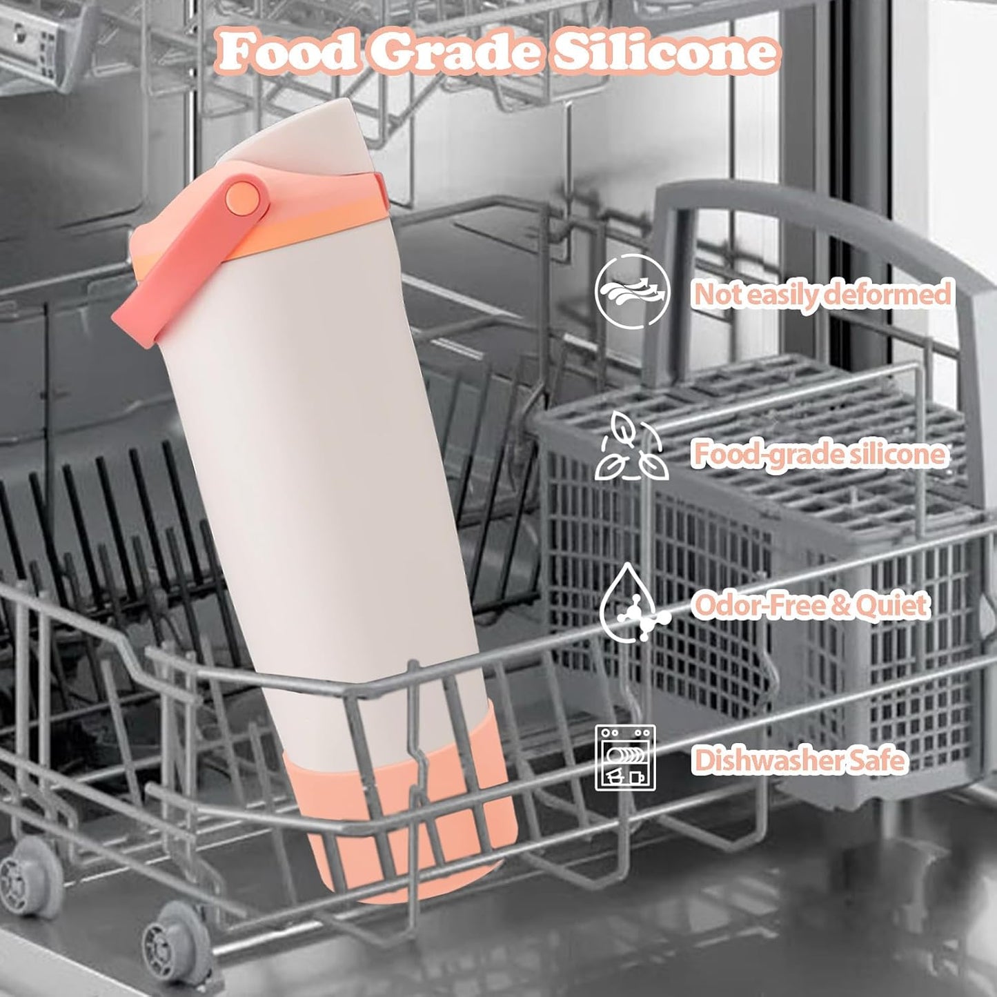 Owala Silicone Boot for 30oz & 40oz FreeSip Sway Bottles - Non-Slip, Scratch-Resistant Stability | 18 Colors Available (Sparkling Sherbet)