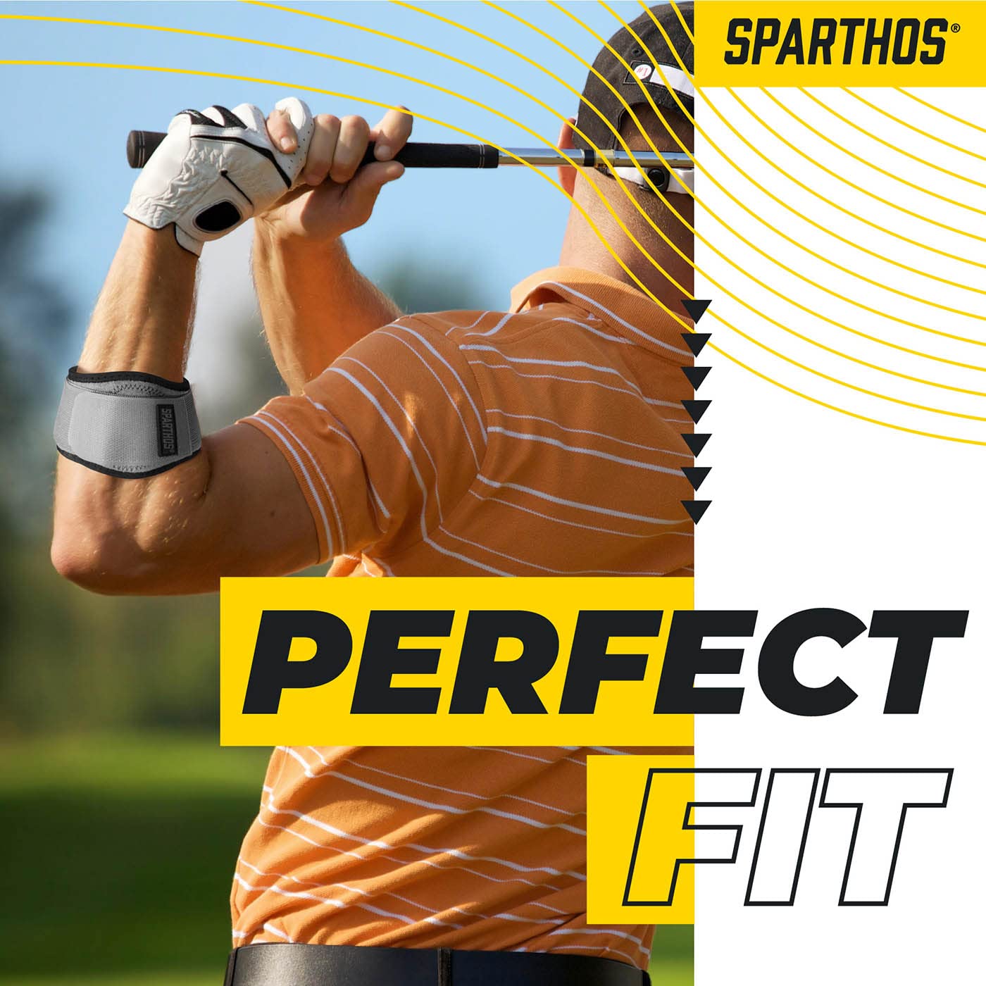 Sparthos Tennis Elbow Brace (Pack of 1) - For Tendonitis, Forearm Pain, Golf Elbow Support - Arm Strap Band with Gel Compression Pad - for Men and Women